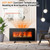 36 Inch Electric Wall Mounted Freestanding Fireplace with Remote Control-Black B593-FP10068US