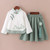 Color: Green long sleeve, Size: 140yards - Girls' Antique Summer Chinese Style Skirt Q119-CJNT119369522VE
