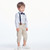 Color: Light pink, Appropriate Height: 120cm - Boy's suit striped long-sleeved shirt bib Q119-CJWJNHNT01116-Light pink-120cm