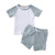 Color: Blue, Child size: 12M - Shirt Shorts 2pcs For Baby Clothes Boy Kids Boys Clothing Q119-CJNT103195804DW