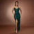 Color: GN Dark Green, Size: XXL - Sequin Embroider Cross Slit Backless Sling Slim Fit Long Dress Q119-CJLY208560332FU