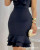 Color: black, Size: L - Sleeveless V-neck Fitted Belt Peplum Dress Fashionable Summer Dress Chic Be F640-12000033460487340