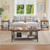  3 Pieces Living Room Table Sets, 41.3 in Industrial Coffee Table with 2 Square End Side Tables, Ea E415-KTZZTZTMFZWP7SOR6001V0