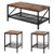  3 Pieces Living Room Table Sets, 41.3 in Industrial Coffee Table with 2 Square End Side Tables, Ea E415-KTZZTZTMFZWP7SOR6001V0