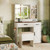 Vanity Desk with Mirror and Lights Farmhouse Makeup Dressing Table-White B593-JV13118