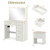 Vanity Desk with Mirror and Lights Makeup Dressing Table with Power Outlets-White - Color: White D681-JV13117WH