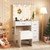 Vanity Desk with Mirror and Lights Makeup Dressing Table with Power Outlets-White - Color: White D681-JV13117WH