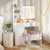 Vanity Dressing Table and Chair Set with Mirror and Lights-White - Color: White D681-HU10935US-WH+