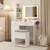 Vanity Dressing Table and Chair Set with Mirror and Lights-White - Color: White D681-HU10935US-WH+