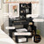 Vanity Desk with Mirror and Lights-Black - Color: Black D681-HU10763USDK+