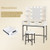 Bedroom Makeup Vanity Desk with Hollywood Mirror and Lights-White B593-HU10895US