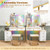 Vanity Table Set with RGB LED Lights and Wireless Charging Station-White - Color: White D681-HU10617US-WH