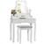 Vanity Dressing Table Set with 10 Dimmable Bulbs and Cushioned Stool-White - Color: White D681-HW66402US-WH