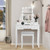 Vanity Dressing Table Set with 10 Dimmable Bulbs and Cushioned Stool-White - Color: White D681-HW66402US-WH
