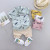 Color: Yellow, Kid Size: newborn - 0-3 Year Old Baby Summer Feather Print Shirt Short Sleeve Suit F640-12000033989631785