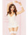 Galloon Lace Chemise w/Underwire, Atached Garters, Open Crotch G-String & Cuffs White O/S X615-STM10851-WH-OS