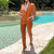 Women's Lapel Long Sleeve Striped Solid Color Two-piece Suit Q119-CJLS2329658