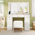 43.5-Inche Vanity Desk with Mirror and Lights for Bedroom-White - Color: White D681-JV12518US-WH