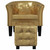 Tub Chair with Footstool Gold Faux Leather A949-60713