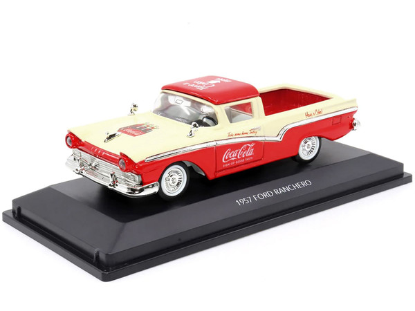 1957 Ford Ranchero "Coca-Cola" Red and Cream 1/43 Diecast Model Car by Motor City Classics F977-443028