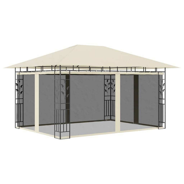 Gazebo with Mosquito Net 13.1'x9.8'x9' Cream 0.6 oz/ft A949-47970