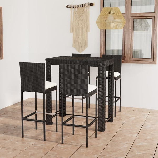  Garden Bar Set Black PE rattan, powder-coated steel Standard A949-3064796