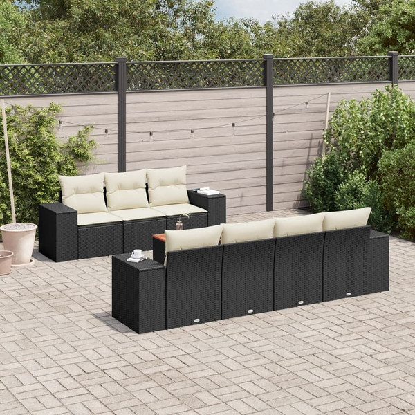  Garden Sofa Set Black, Cream White A949-3225349