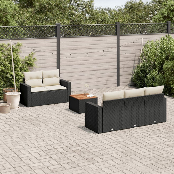  Garden Sofa Set Black Poly Rattan Large Modular Garden Sofa Set A949-3256336