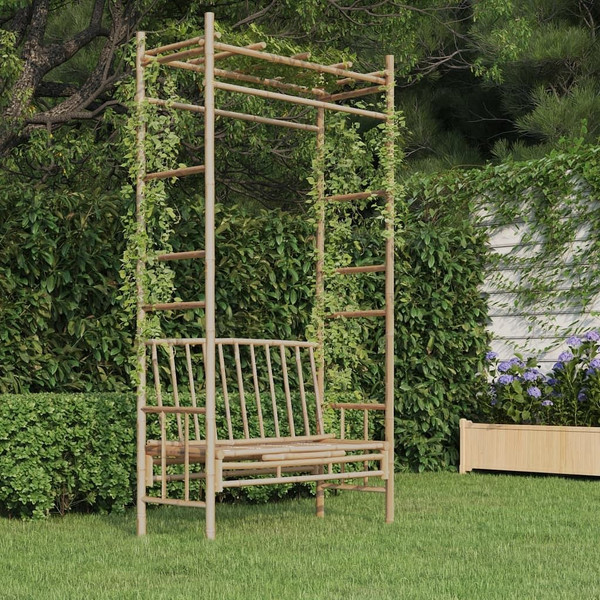  Garden Bench With Pergola natural bamboo Bamboo Medium A949-341742