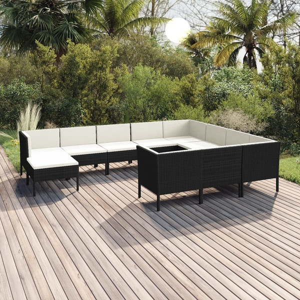  Garden Lounge Set Black A949-3094508