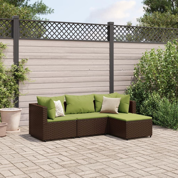  Patio Lounge Set Set of 4 Brown PE rattan Medium Modular A949-3308054