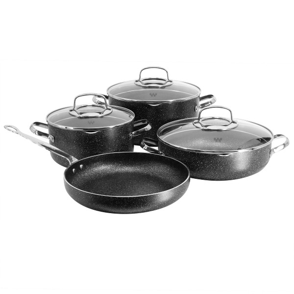 Korkmaz Galaksi 7 Piece Non Stick Aluminum Cookware Set in Black D970-A1371