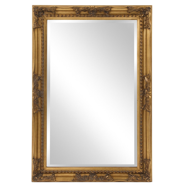 Rectangular Antiqued Gold Wood Frame Mirror N270-384182