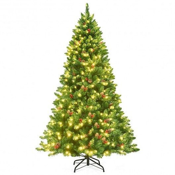6.5 Feet Pre-lit Hinged Christmas Tree with LED Lights B593-CM22851US
