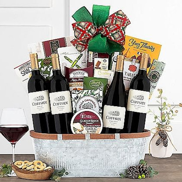 Cliffside Vineyards Red Quartet: Gourmet Wine Basket Z954-WC-754