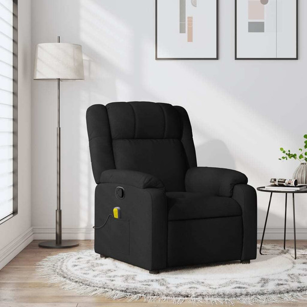  Massage Recliner Chair Black 100% Polyester, Metal, Plywood A949-3206207