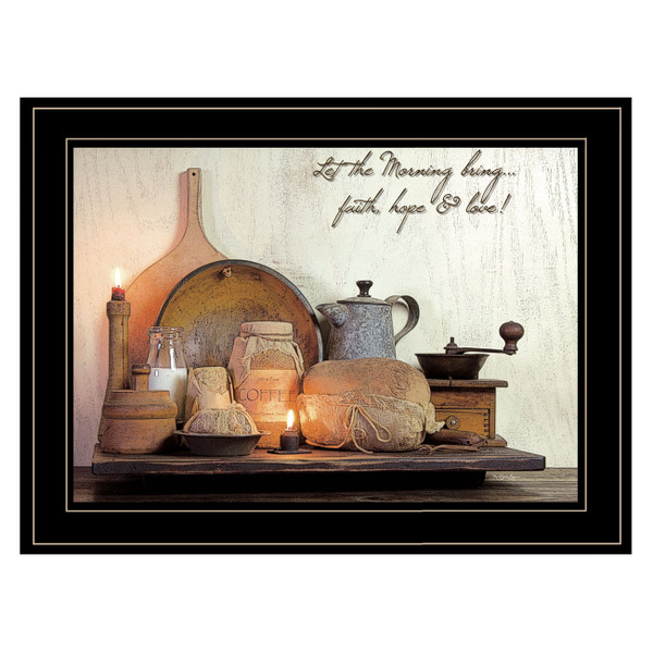 Faith Hope and Love 2 Black Framed Print Kitchen Wall Art N270-406740