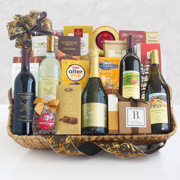 Magnificent Grandeur Collection: Premium Wine Gift Basket Z954-GC-96404