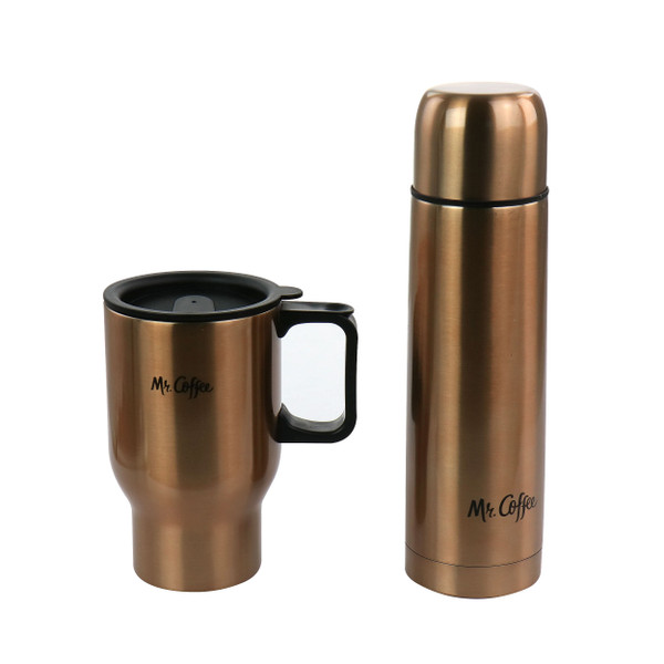 Mr. Coffee 2 Piece Thermal Bottle and Travel Mug in Copper D970-131006.02