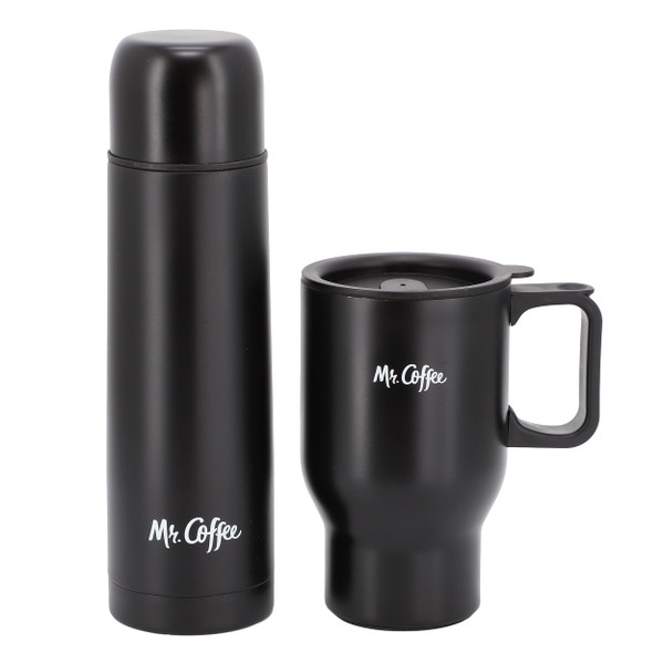 Mr. Coffee Javelin 2 Piece Thermal Bottle and Travel Mug Set in Black D970-142763.02