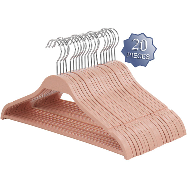 Elama Home 20 Piece Biodegradable Coat Hangers in Pink D970-ELH-6010-PINK