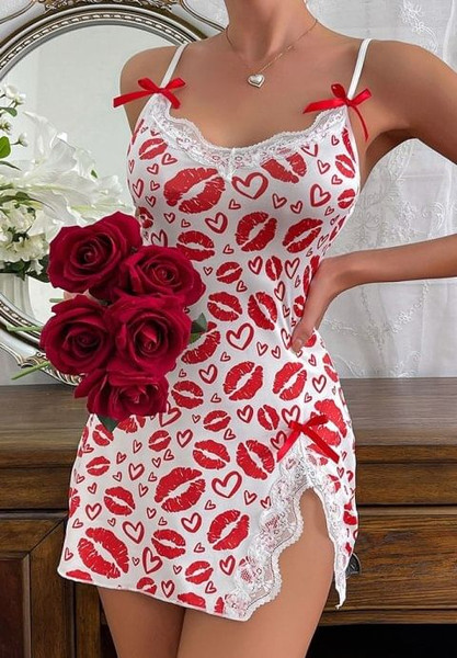 Keep On Loving You Lace Babydoll H721-XY2542-RD