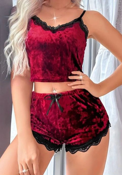 Holiday Vixen velvet Pajama Set H721-YSF2298