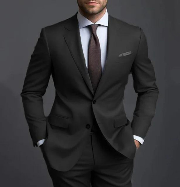 Color: Black set, Size: 5XL - Business Casual Men's Fashion Suit Two-piece Suit Q119-CJXZ241568599UF