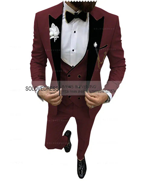 Color: Gold, Size: XXS - Suits for Mens 2024 Casual Business Suit High-end Social Formal Suit 3 Pcs F640-12000041589093721