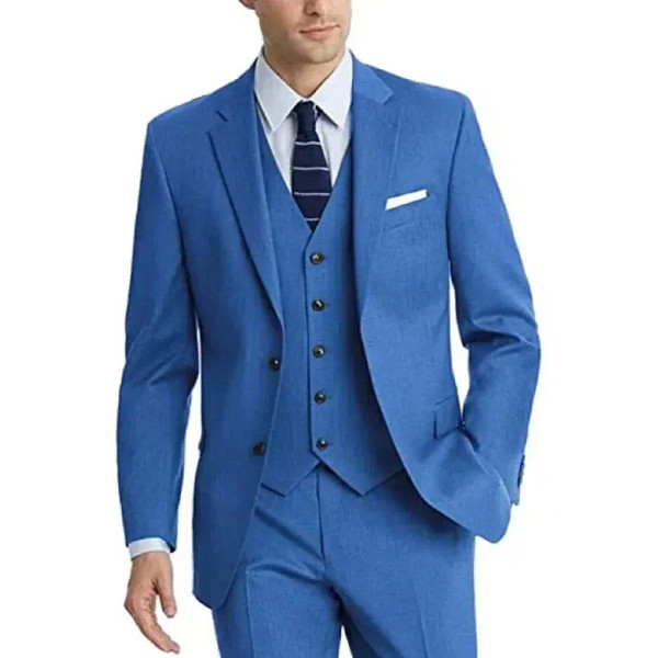 Color: Dark Grey, Size: 4XL - Formal Suit for Men Slim 3 Pieces Blazer Vest and Pant Set Notched La F640-12000043367417868