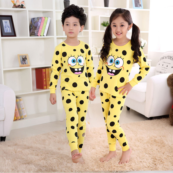 Color: Yellow, Size: 130cm - Children's pajamas set Q119-CJWJNHNT04134-Yellow-130cm