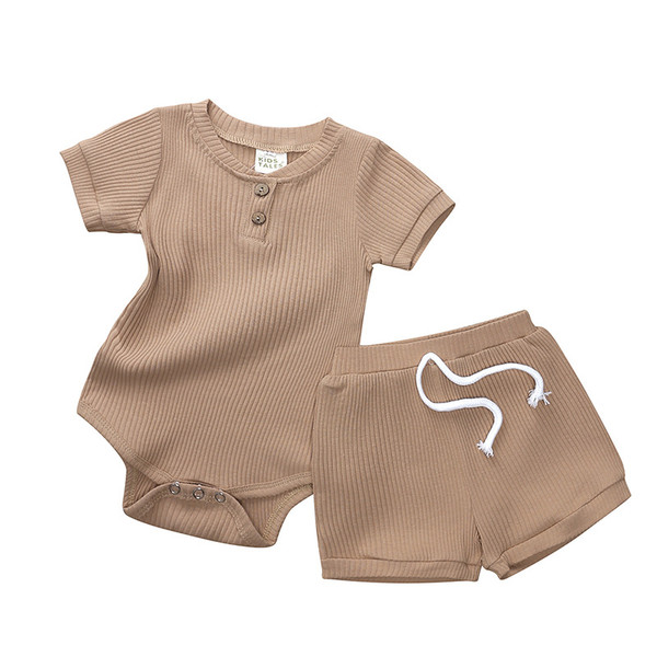 Color: Coffee D, Size: 80cm - Newborn Baby Girl Ruffled Solid Color Sleeveless Backless Romper Jump Q119-CJNT112438950XC