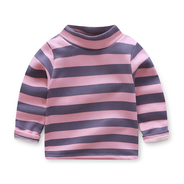 Color: 28D, Size: 160CM - Children's plush warm long-sleeved t-shirt Q119-CJWJNHNT04358-28D-160CM
