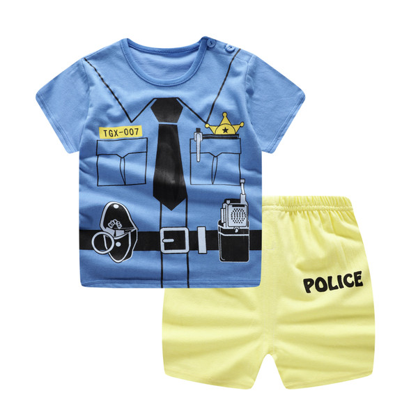 style: A, Child size: 73yards - New Summer Children's Cotton Short-sleeved Suit Boys And Girls Q119-CJNT118049703CX